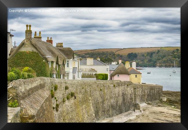 Cottages On The Sea Front Framed Print by Linsey Williams