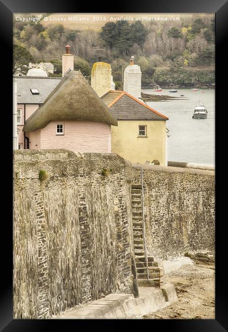 Steps To The Beach, St. Mawes Framed Print by Linsey Williams