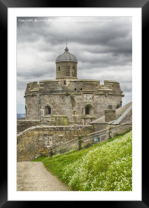 St. Mawes Fortress Framed Mounted Print by Linsey Williams