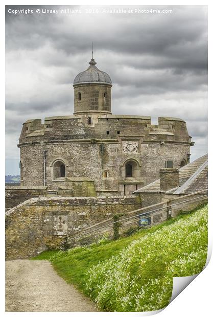 St. Mawes Fortress Print by Linsey Williams