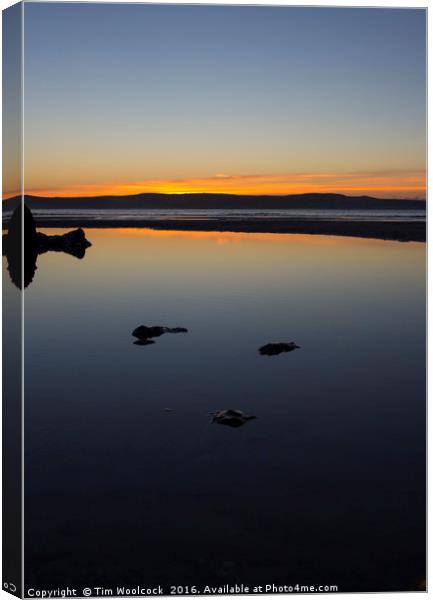 Godrevy Sunset Canvas Print by Tim Woolcock