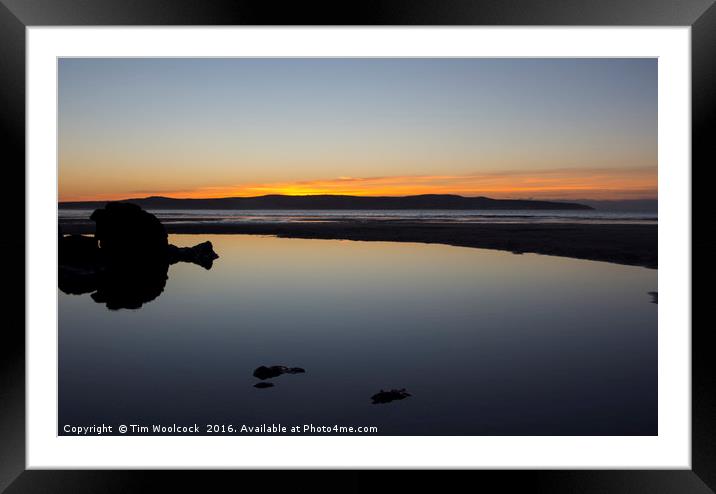 Cornish Sunset  Framed Mounted Print by Tim Woolcock
