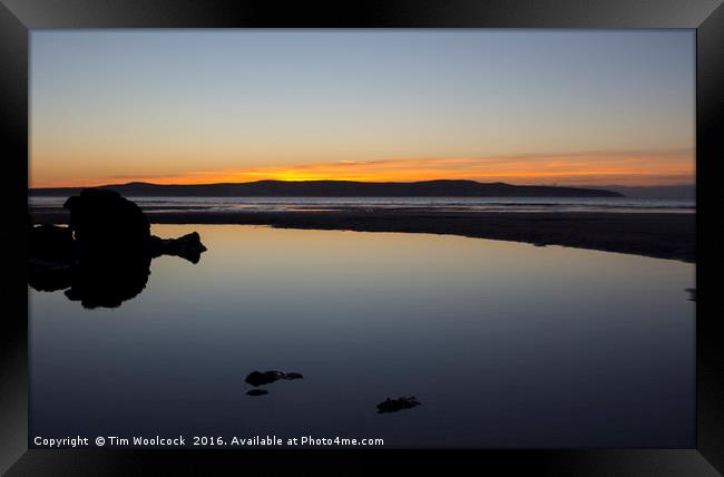 Cornish Sunset  Framed Print by Tim Woolcock