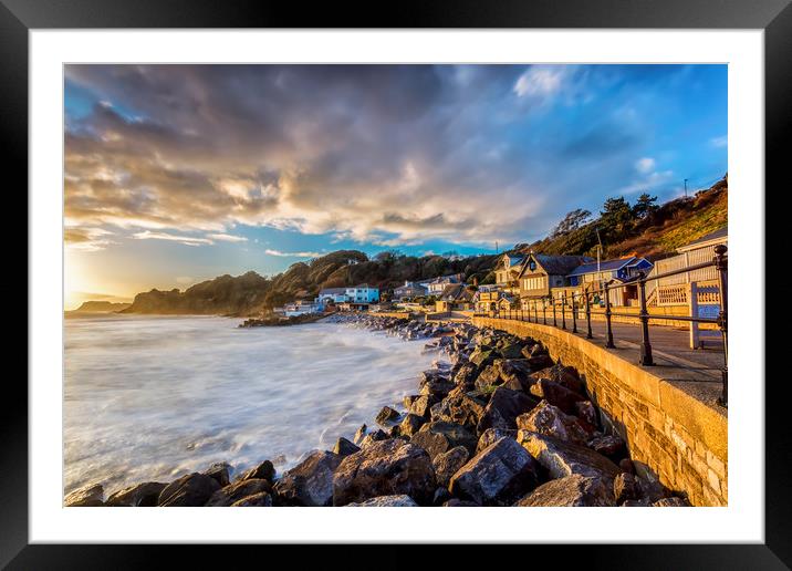 Steephill Cove Gold Framed Mounted Print by Wight Landscapes