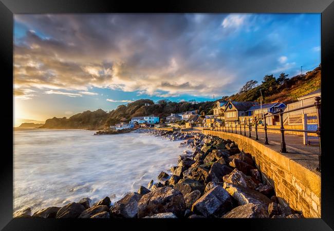 Steephill Cove Gold Framed Print by Wight Landscapes