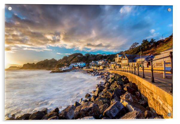 Steephill Cove Gold Acrylic by Wight Landscapes