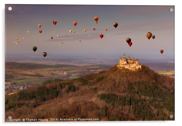 Montgolfiere Balloon fiesta Acrylic by Thomas Herzog