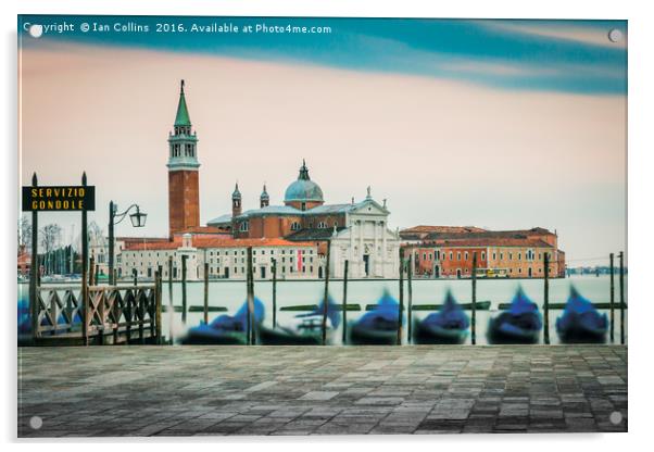 Servizio Gondole, Venice Acrylic by Ian Collins