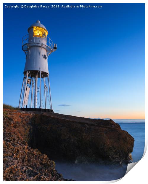 Black Nore Point Lighthouse at dusk Print by Daugirdas Racys