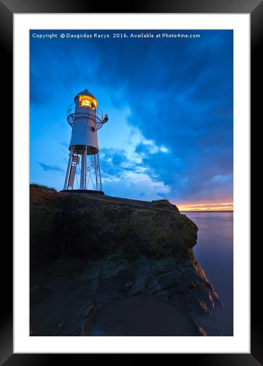 Black Nore Point Lighthouse at dusk Framed Mounted Print by Daugirdas Racys