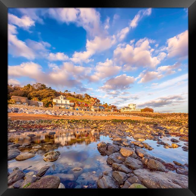Low Tide At Steephill Cove Framed Print by Wight Landscapes
