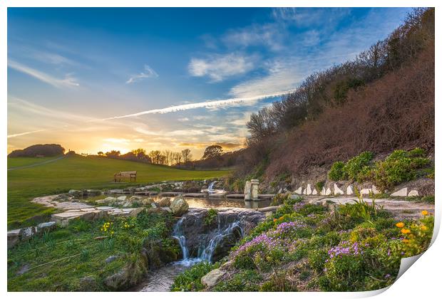 Clifftop Gardens Ventnor Print by Wight Landscapes