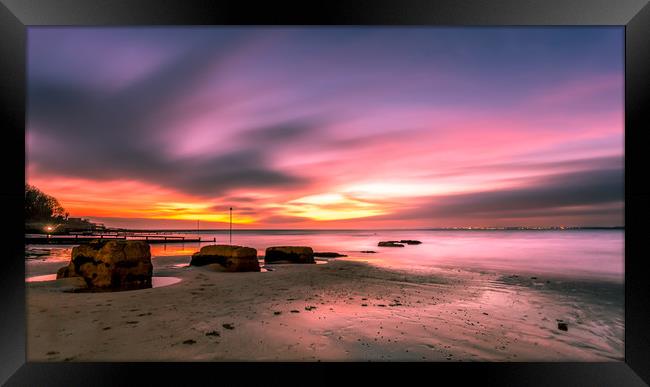 Colwell Bay After Dark Framed Print by Wight Landscapes