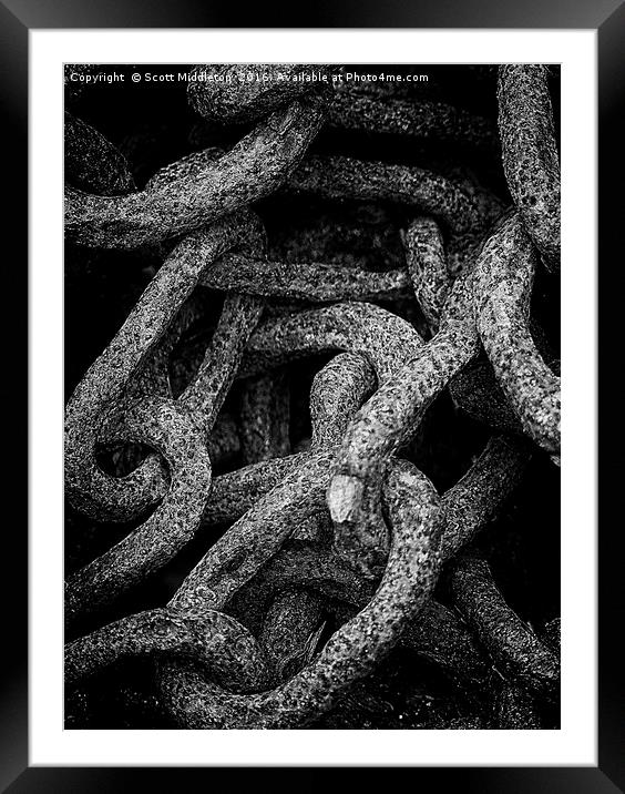 Rusty Chains Framed Mounted Print by Scott Middleton