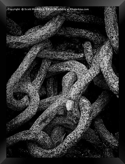 Rusty Chains Framed Print by Scott Middleton