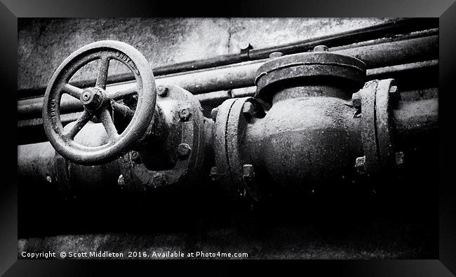 Pipes and wheels Framed Print by Scott Middleton