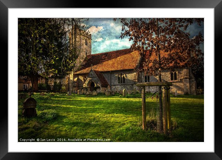 The Church At Little Wittenham Framed Mounted Print by Ian Lewis