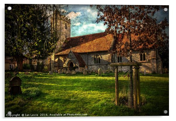 The Church At Little Wittenham Acrylic by Ian Lewis