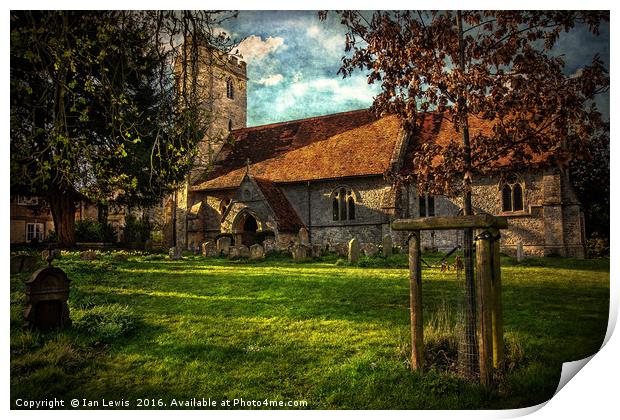 The Church At Little Wittenham Print by Ian Lewis