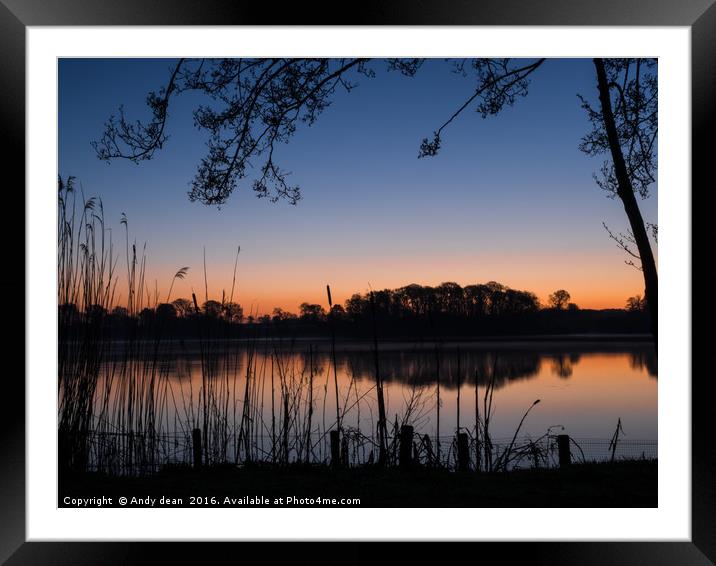 Sunrise on the Mere Framed Mounted Print by Andy dean