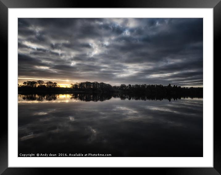 Sunset at Ellesmere Framed Mounted Print by Andy dean