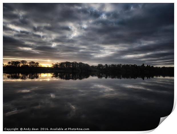 Sunset at Ellesmere Print by Andy dean