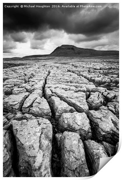 Ingleborough from White Scars Print by Michael Houghton