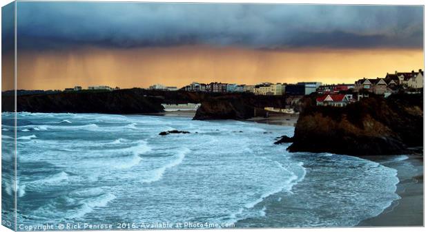 After The Rain In Newquay Canvas Print by Rick Penrose
