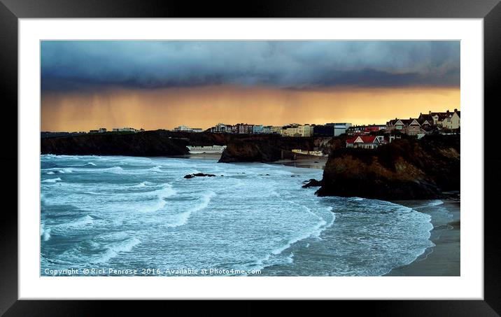 After The Rain In Newquay Framed Mounted Print by Rick Penrose