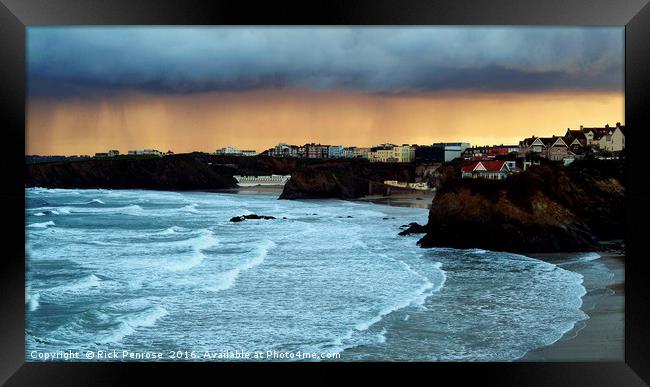 After The Rain In Newquay Framed Print by Rick Penrose