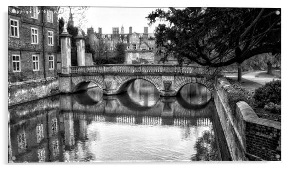 St. Johns College Cambridge Acrylic by Nick Wardekker