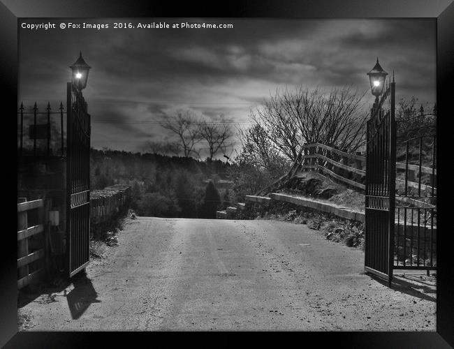 Gates to the countryside Framed Print by Derrick Fox Lomax