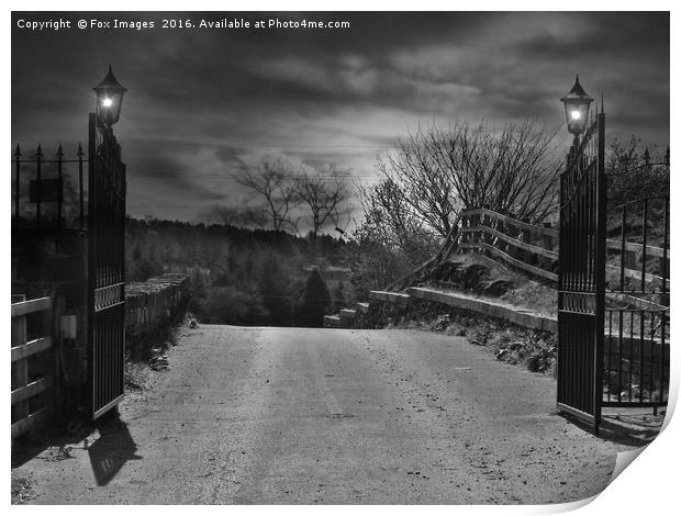 Gates to the countryside Print by Derrick Fox Lomax