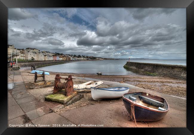 Boat Cove at Dawlish between the showers Framed Print by Rosie Spooner
