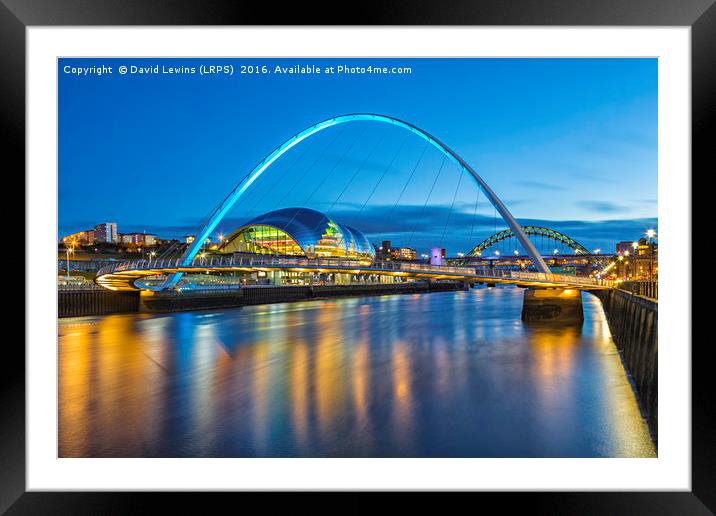 Millennium Bridge - Gateshead Framed Mounted Print by David Lewins (LRPS)