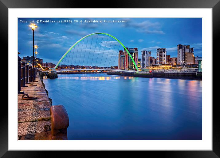 Millennium Bridge - Gateshead Framed Mounted Print by David Lewins (LRPS)