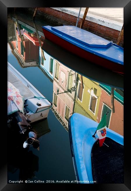 Burano Reflection Framed Print by Ian Collins