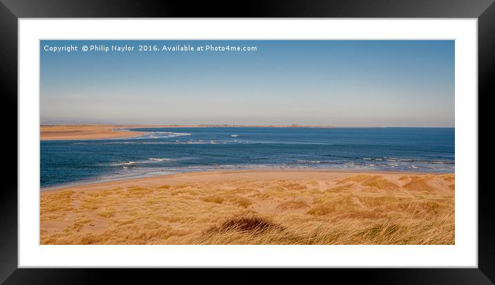 Over the Dunes lies the beautiful bay......... Framed Mounted Print by Naylor's Photography