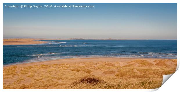 Over the Dunes lies the beautiful bay......... Print by Naylor's Photography