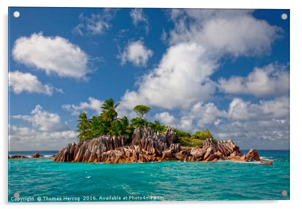 St. Pierre Island at the Seychelles Acrylic by Thomas Herzog