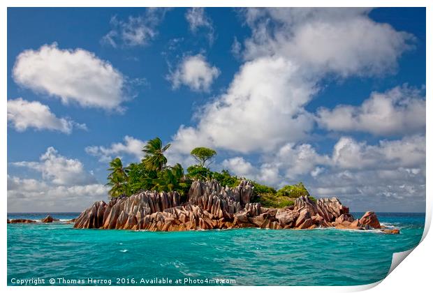 St. Pierre Island at the Seychelles Print by Thomas Herzog