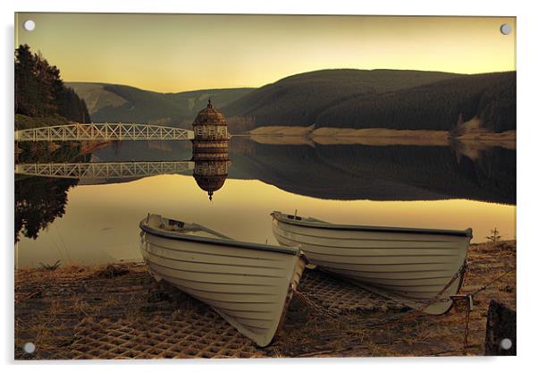 Twin Boats Acrylic by Reg Atkinson