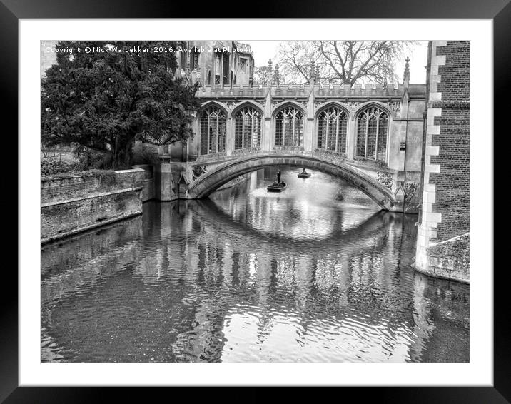 Punting on the River Camb. Framed Mounted Print by Nick Wardekker