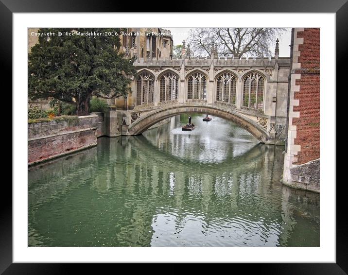 Punting on the River Camb. Colour Framed Mounted Print by Nick Wardekker