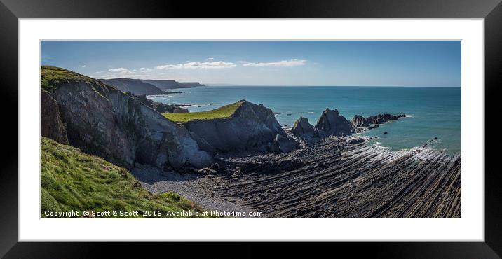 Jagged shores Framed Mounted Print by Scott & Scott