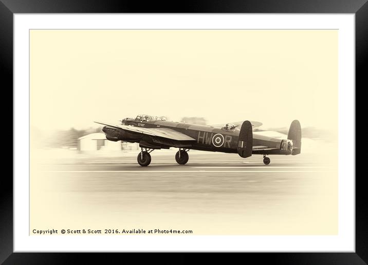 Lancaster Bomber Framed Mounted Print by Scott & Scott
