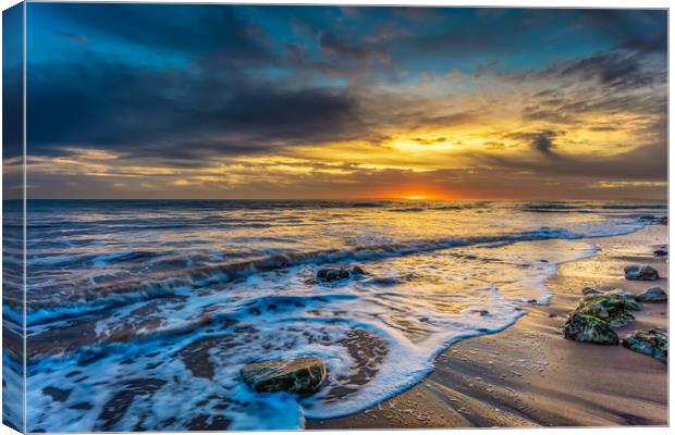 Compton Bay Sunset Isle Of Wight Canvas Print by Wight Landscapes
