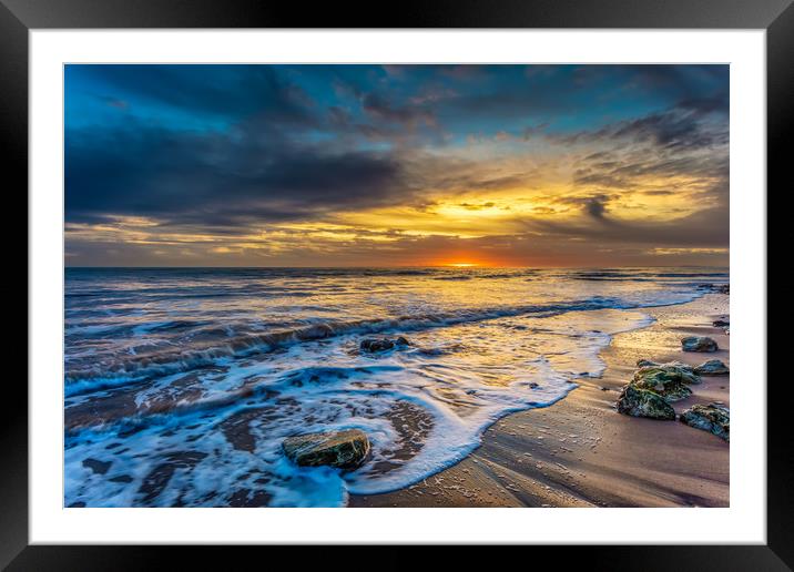 Compton Bay Sunset Isle Of Wight Framed Mounted Print by Wight Landscapes