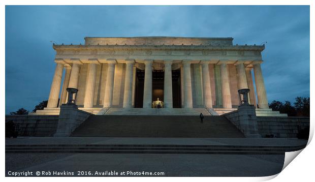 Lincoln Memorial Twylight  Print by Rob Hawkins