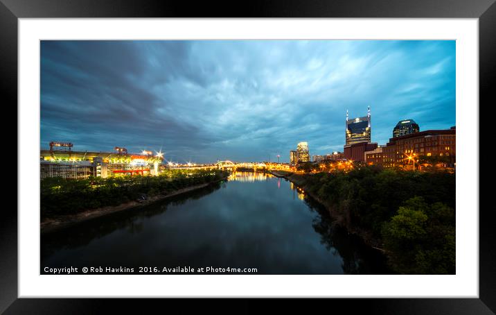 Nashville River Twylight  Framed Mounted Print by Rob Hawkins